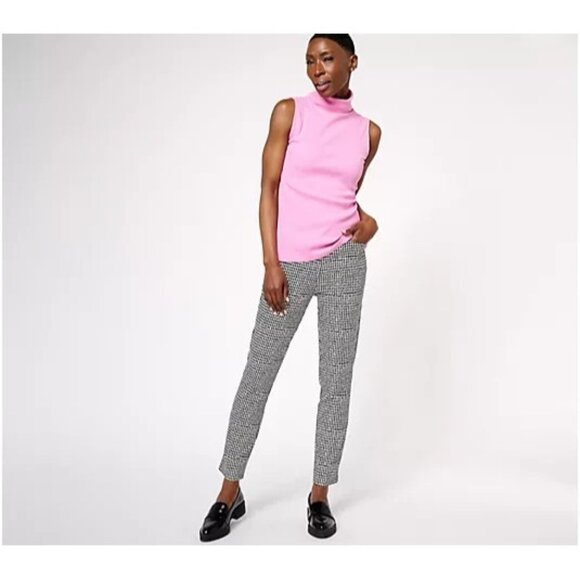 Susan Graver  Printed Textured Woven Ankle Pants Ivory/Black Reg 16 A610548 - Picture 3 of 4